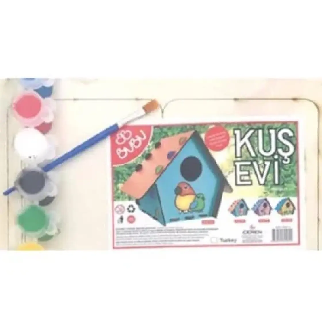 Bubu Kuş Evi Ahşap Boyama Seti