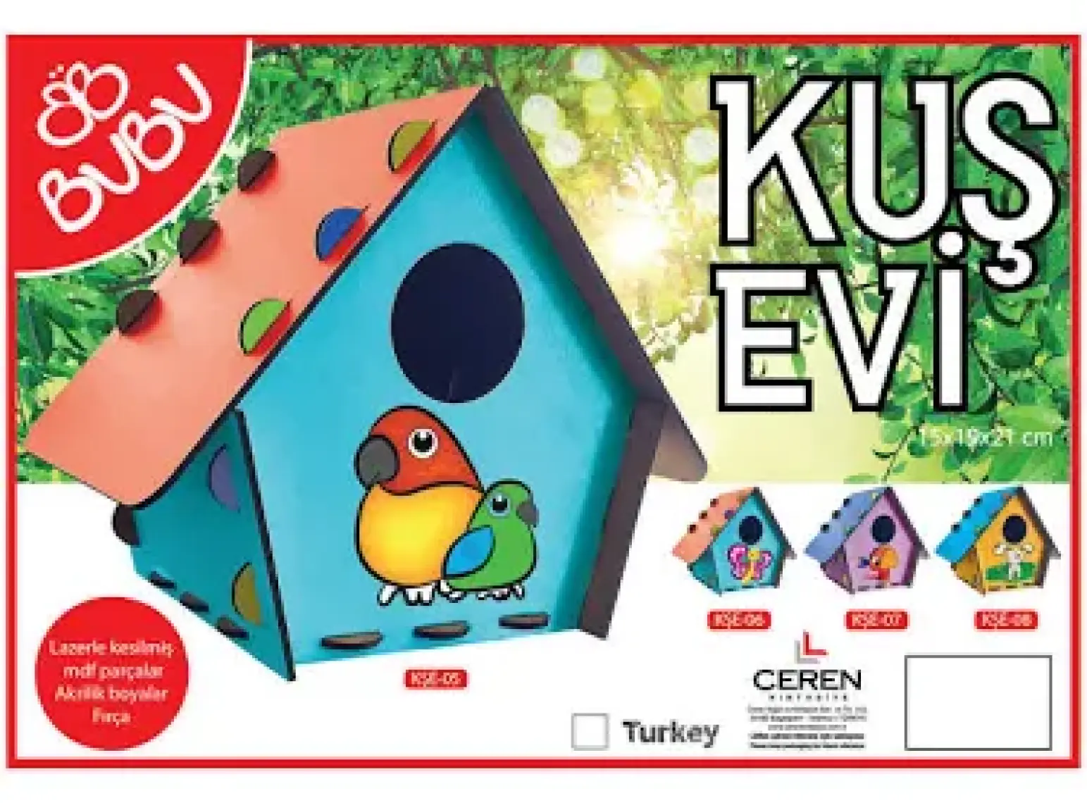 Bubu Kuş Evi Ahşap Boyama Seti