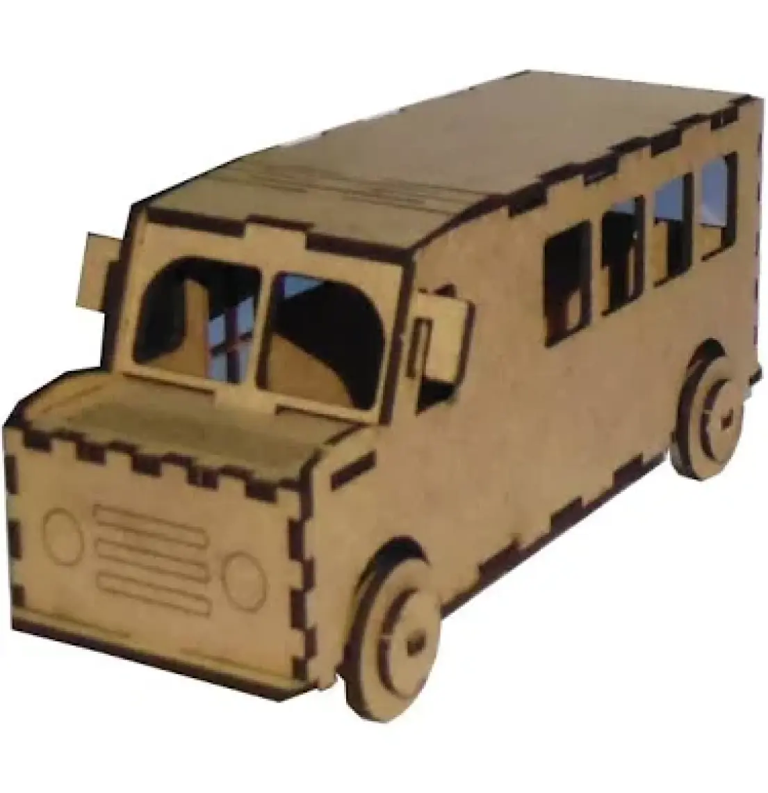 Südor Wood Ahşap Kendin Yap Maket Otobüs 195 x 90 x 75 mm