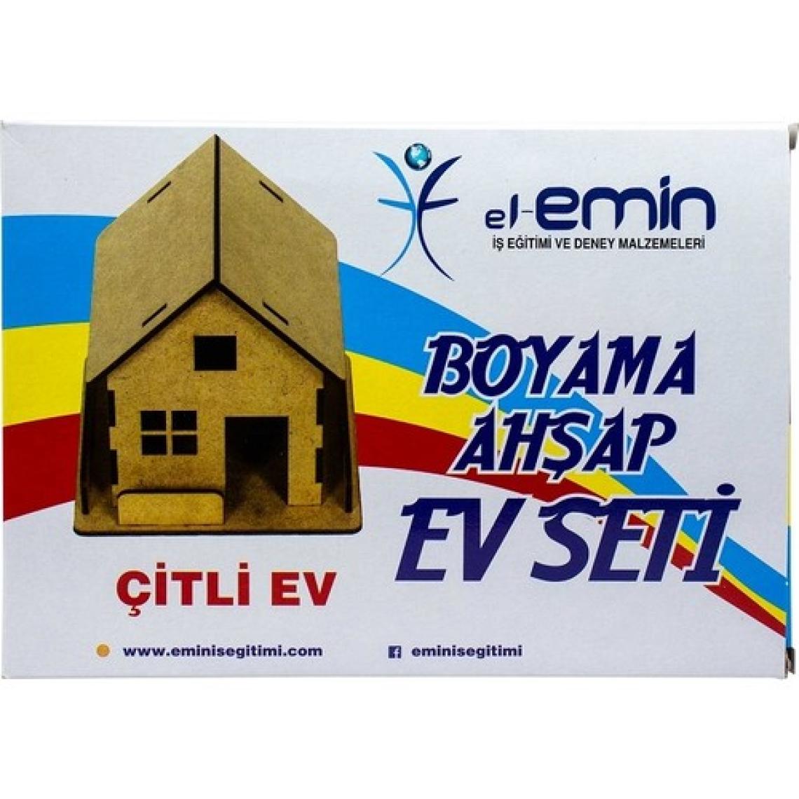 EMİN Ahşap Boyama Ev Seti Boya Fırça ve Maket