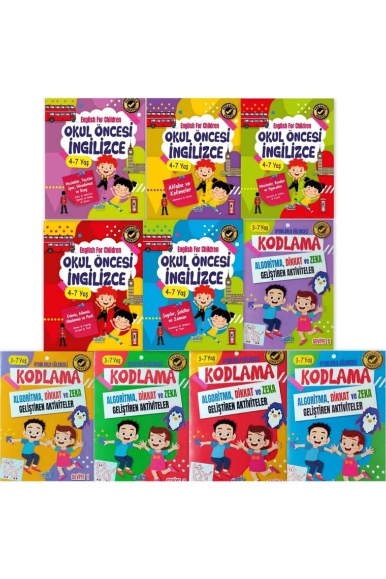 Okul Öncesi Ingilizce Ve Kodlama Eğitim Seti 10 Kitap