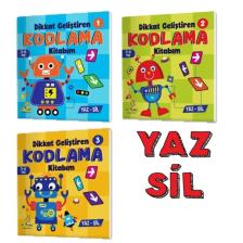 3-6 Yaş Dikkat Geliştiren Kodlama Kitabım Serisi Yaz-sil