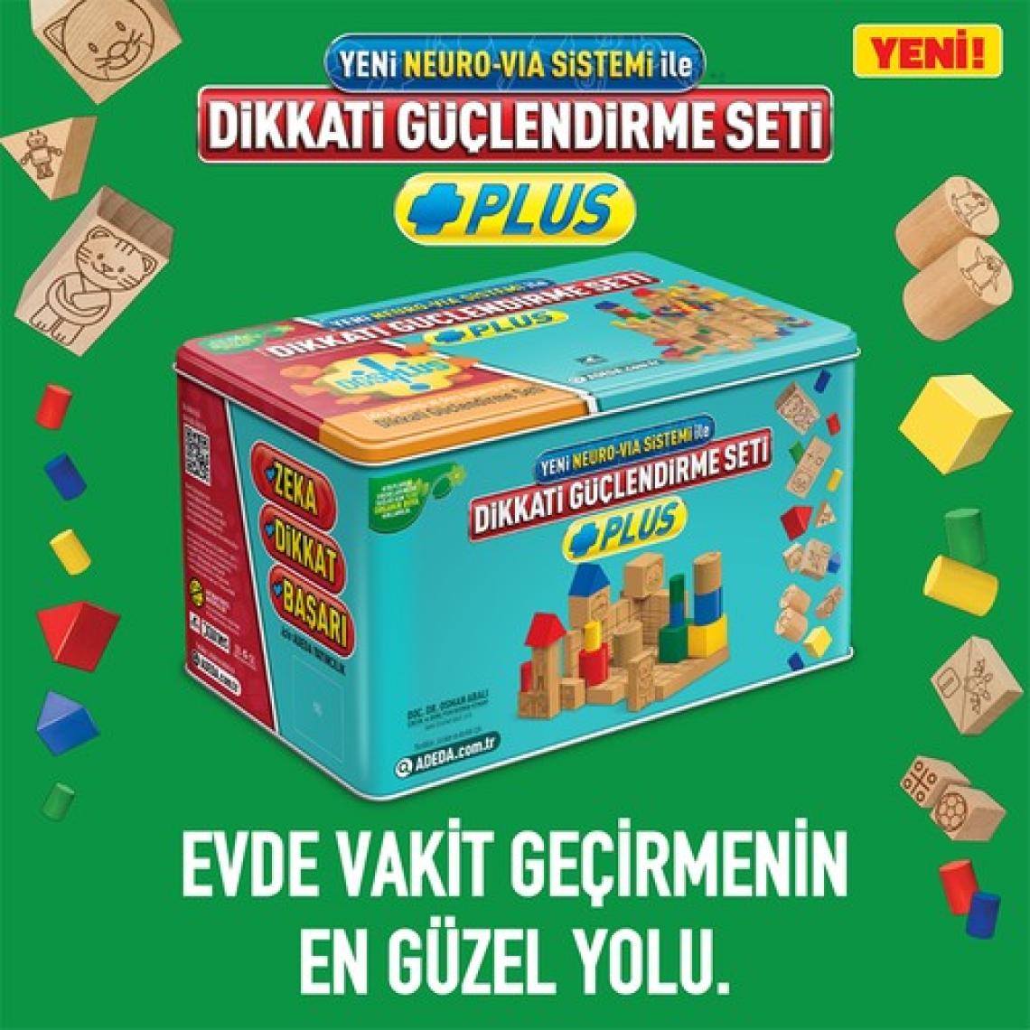 Adeda Yayıncılık Dikkati Güçlendirme Seti Plus 11 Yaş (112 Ahşap Materyal + 3 Kitap Takım) - Osman Abalı