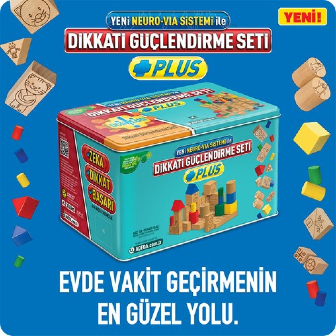 Adeda Yayıncılık Dikkati Güçlendirme Seti Plus 7 Yaş (120 Ahşap Materyal + 3 Kitap Takım) - Osman Abalı