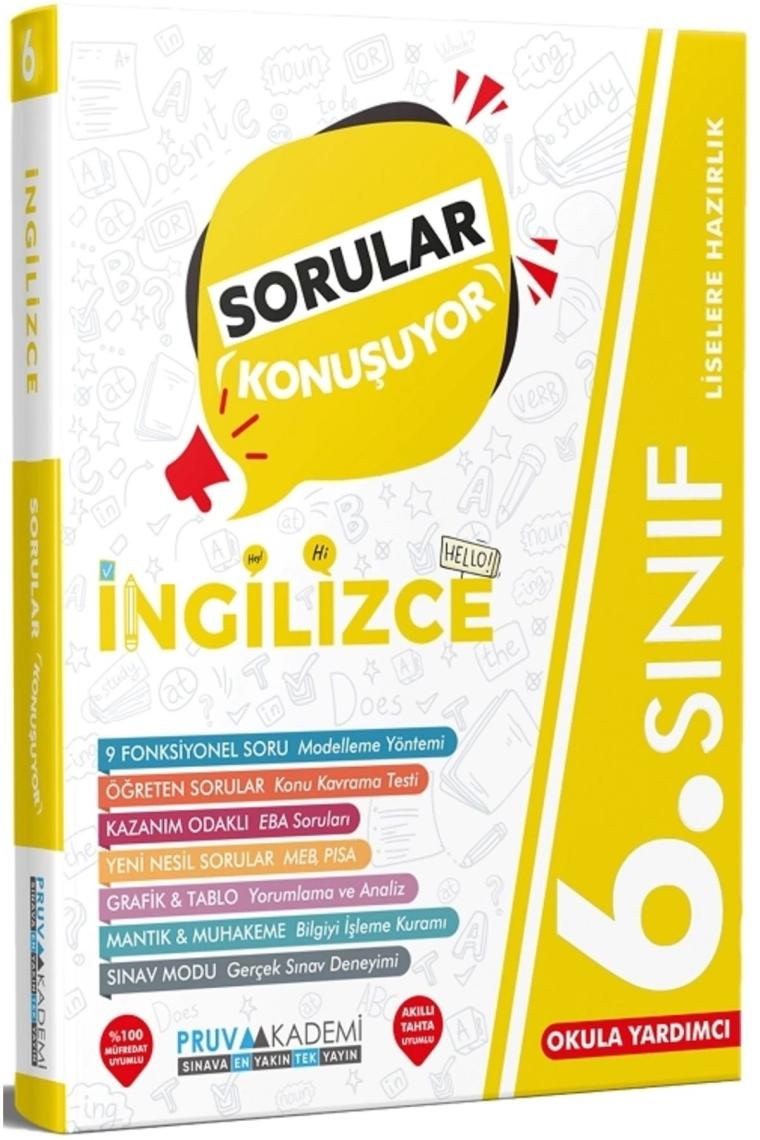 6. Sınıf İngilizce Sorular Konuşuyor Soru Bankası / Kolektif / Pruva Akademi / 9786057719607