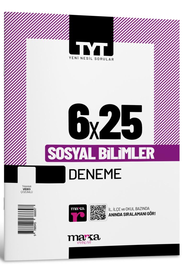 2024 TYT Sosyal Bilimler 6 Deneme Tamamı Video Çözümlü Marka Yayınları