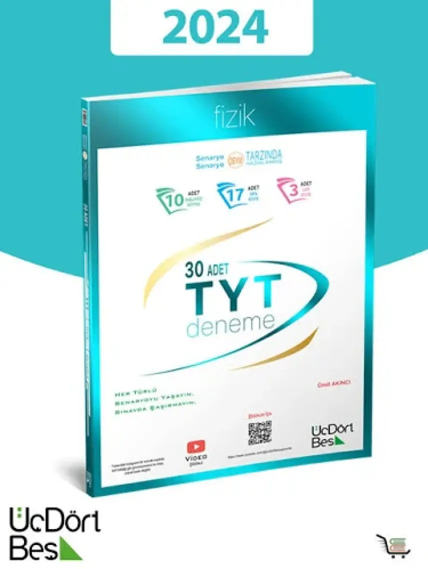 ÜÇ DÖRT BEŞ YAYINLARI YENİ BASKI 2024 TYT 30 SAYISAL DENEME SETİ FİZİK KİMYA BİYOLOJİ