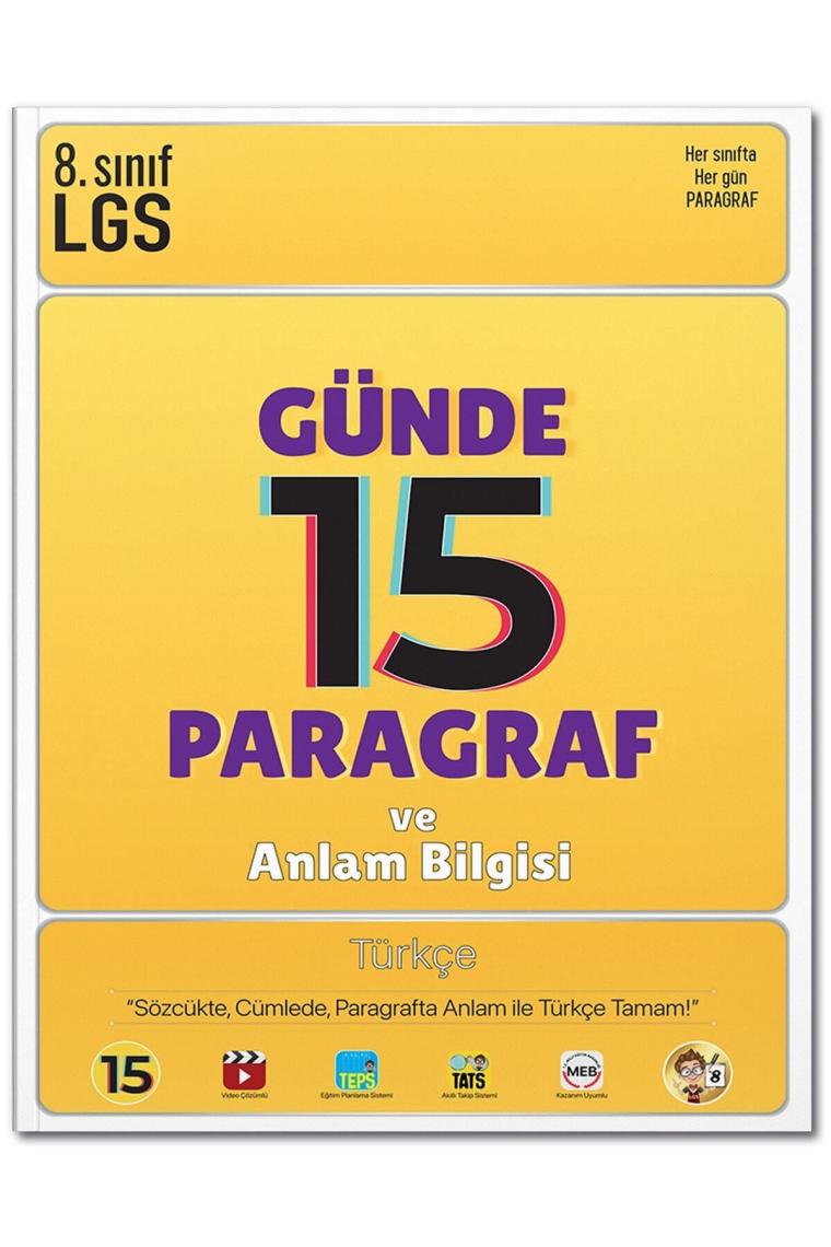 Lgs Günde 15 Paragraf Ve Anlam Bilgisi Soru Bankası -
