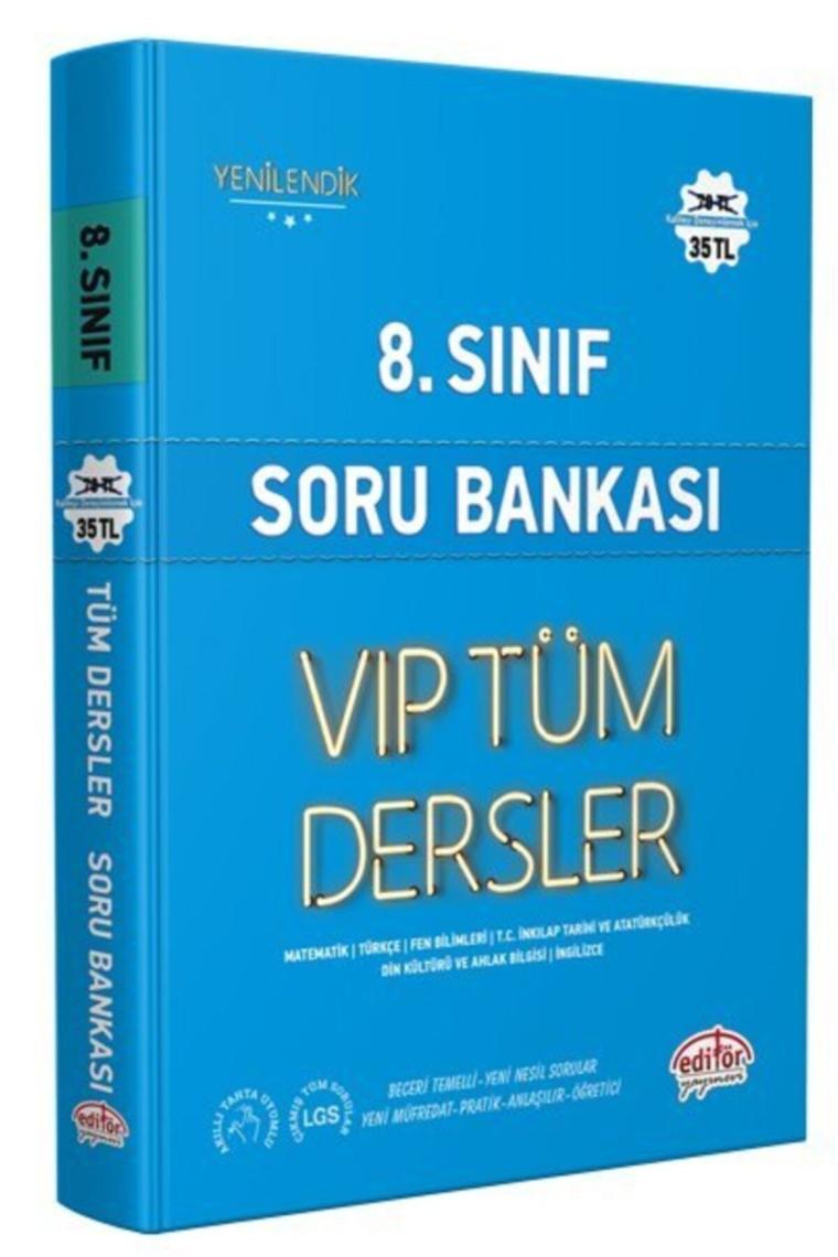 Editör 8. Sınıf Vıp Tüm Dersler Soru Bankası Mavi Kitap