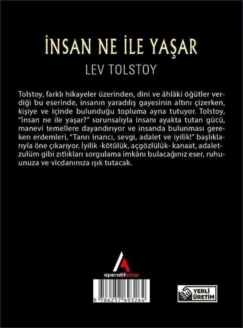 Aperatif Kitap Yayınları Insan Ne Ile Yaşar - Tolstoy - Cep Boy Aperatif Tadımlık Kitaplar