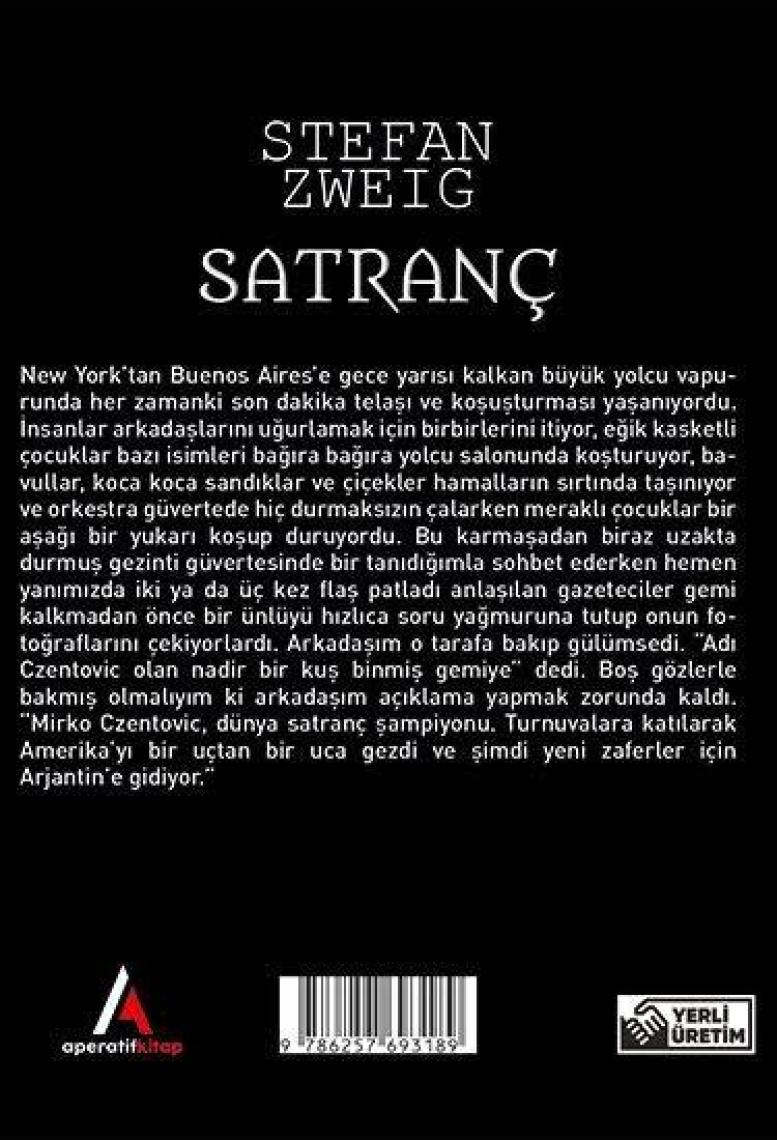 Aperatif Kitap Yayınları Satranç - Stefan Zweig - Cep Boy Aperatif Tadımlık Kitaplar