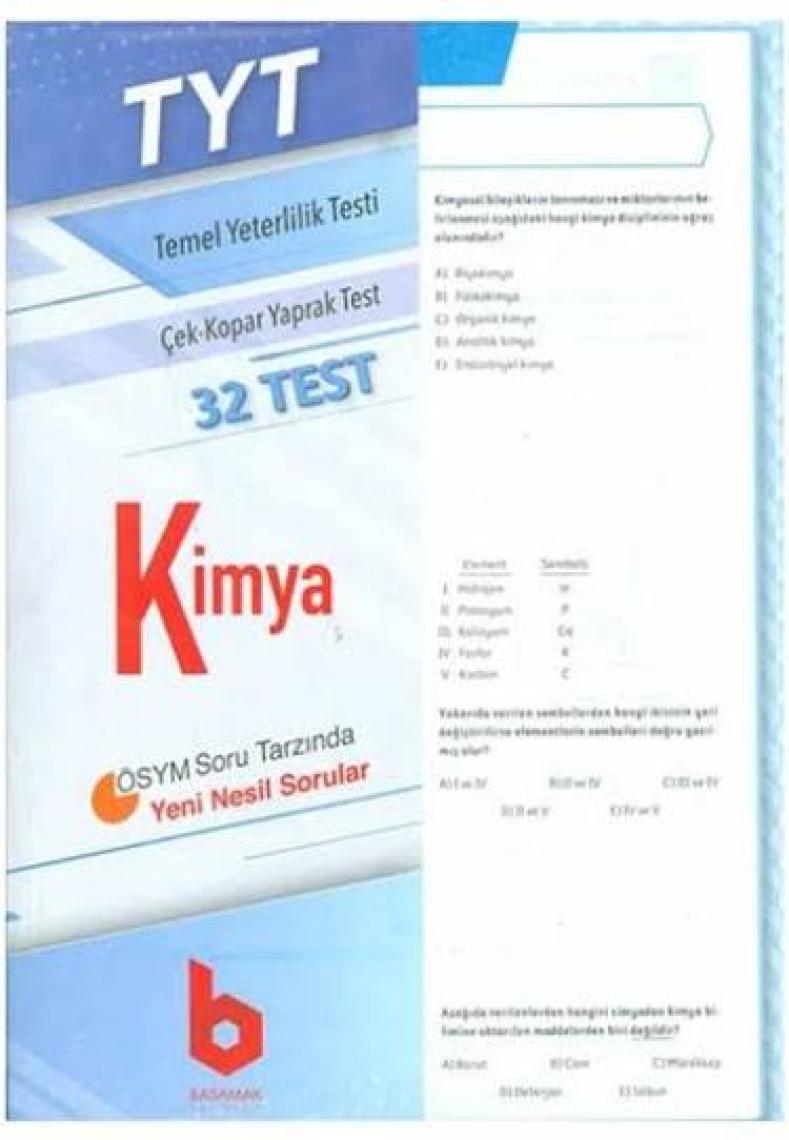 Basamak Yayınları Tyt Kimya Çek Kopar Yaprak Test Basamak Yayınları