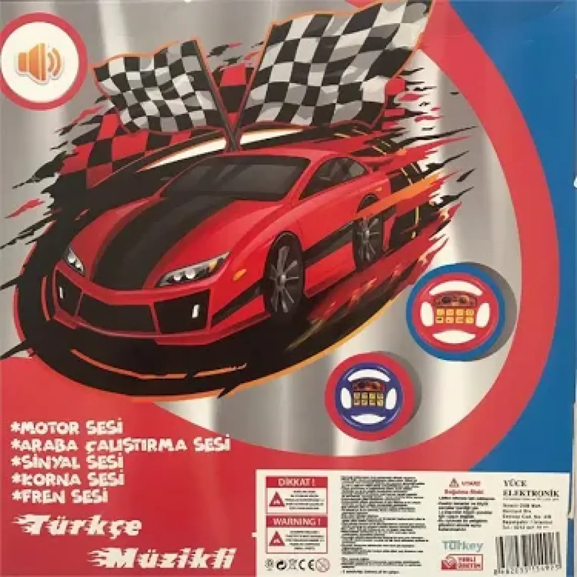UJ Toys Türkçe Müzikli Kutulu Direksiyon-Mavi
