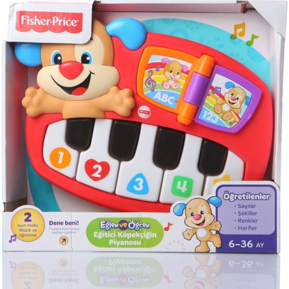 Fisher-Price Eğlen & Öğren  Eğitici Köpekçiğin Piyanosu (Türkçe) 5 Işıklı Piyano Tuşu 30+ Şarkı DLK19