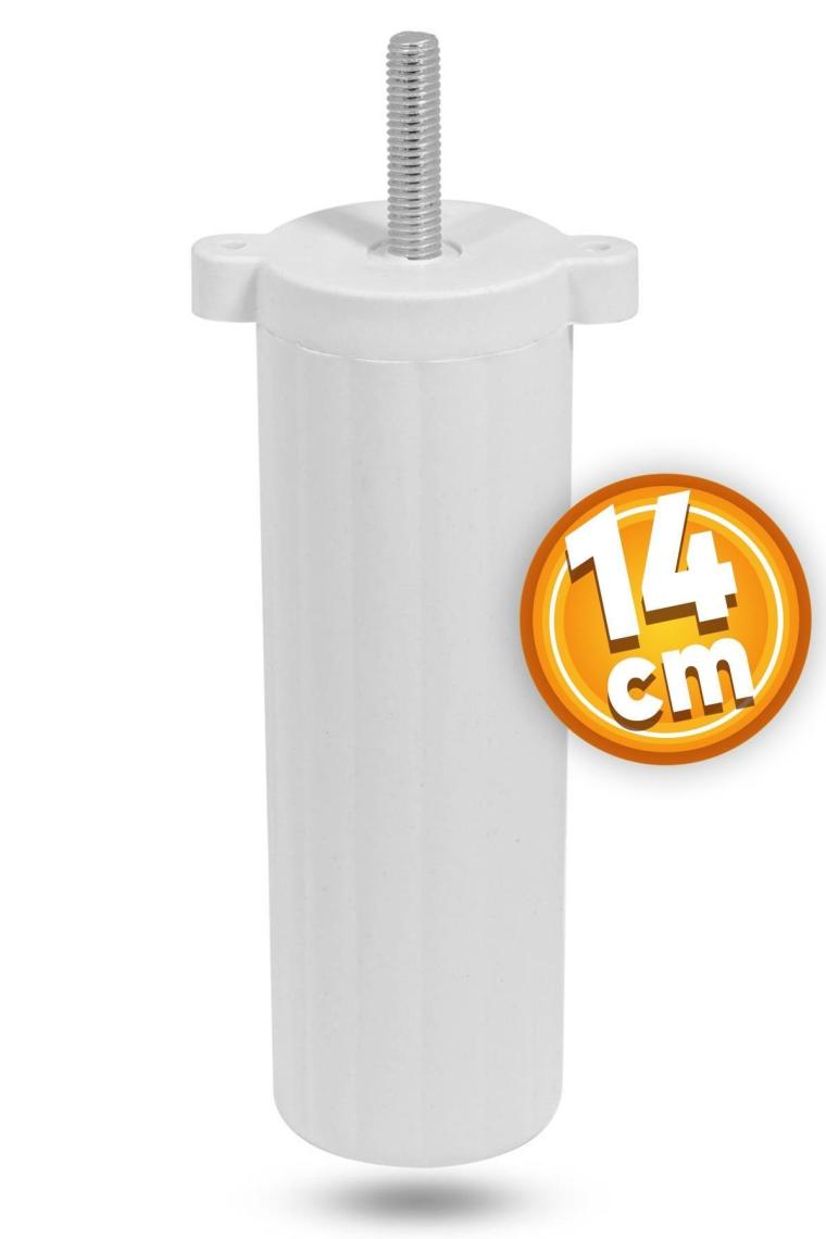 Ayarlanabilir Mobilya Kanepe Baza Koltuk Destek Ayağı M8 Civata Ayarlı Beyaz Ayakları 14 Cm