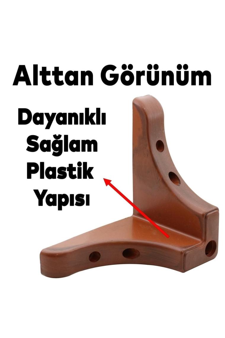 Rose Lüks Mobilya Kanepe Sehpa Koltuk Baza Yükseltici Ayağı 10 Cm Kahverengi Ahşap Desenli Ayakları