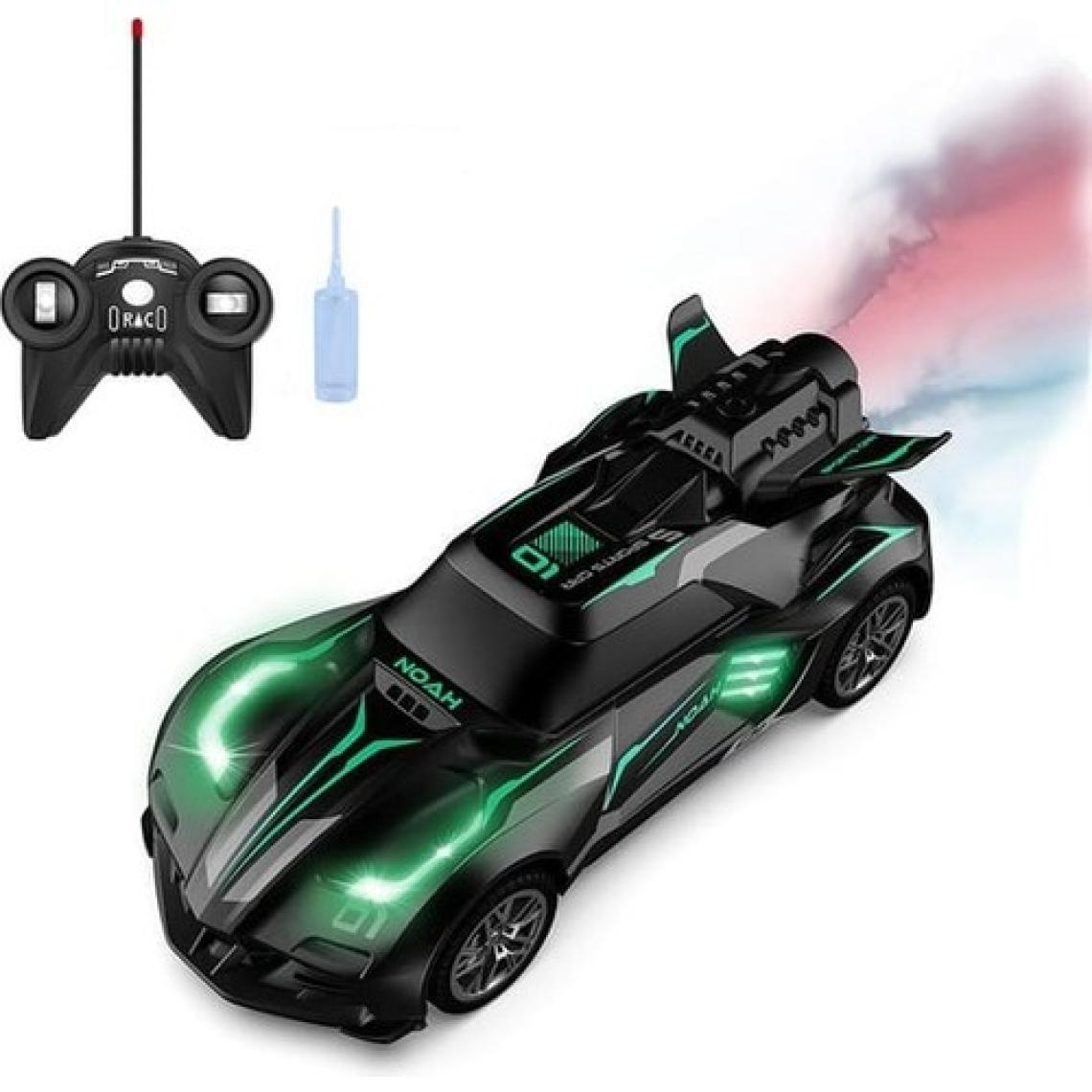Rc Spray Uzaktan Kumandalı Şarjlı Duman Atan Oyuncak Araba 18 cm Siyah LED Işıklı
