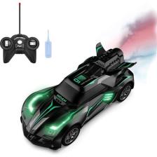 Rc Spray Uzaktan Kumandalı Şarjlı Duman Atan Oyuncak Araba 18 cm Siyah LED Işıklı