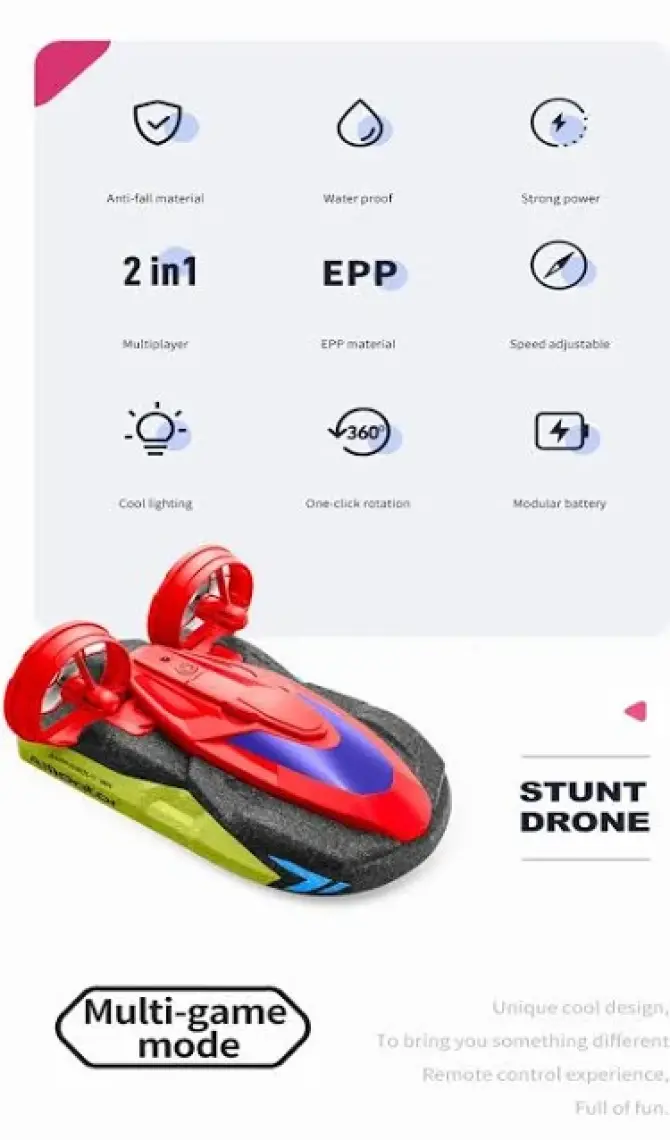 Hem Suda Hem Karada Kullanılabilen Stunt Drift Rc Tekne Oyuncak 2.4ghz Uzaktan Kumandalı Araba Amfibi Drift Araba