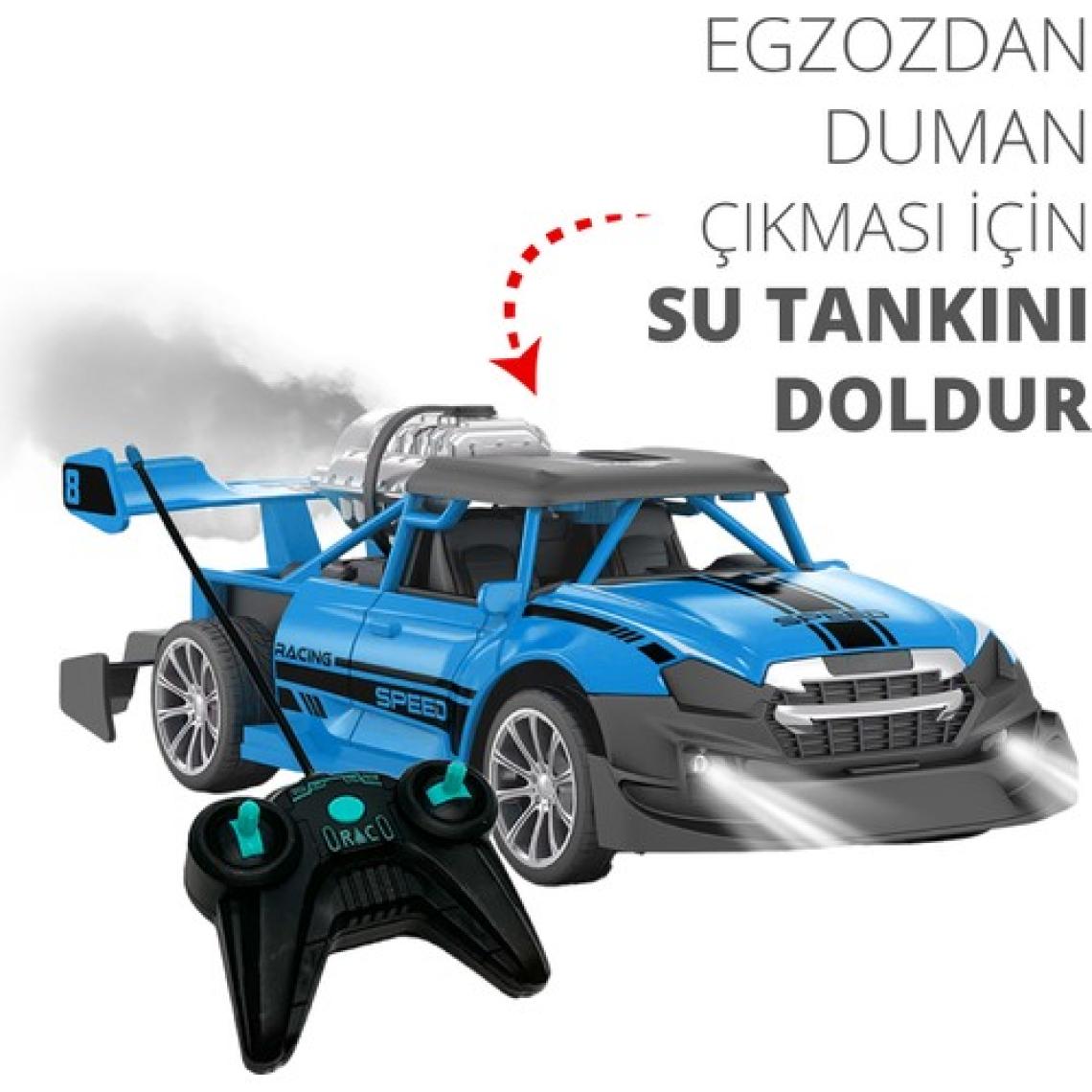 SmartFox Uzaktan Kumandalı Sprey Fonksiyonlu Şarjlı - Duman Atan Oyuncak Araba 1:20