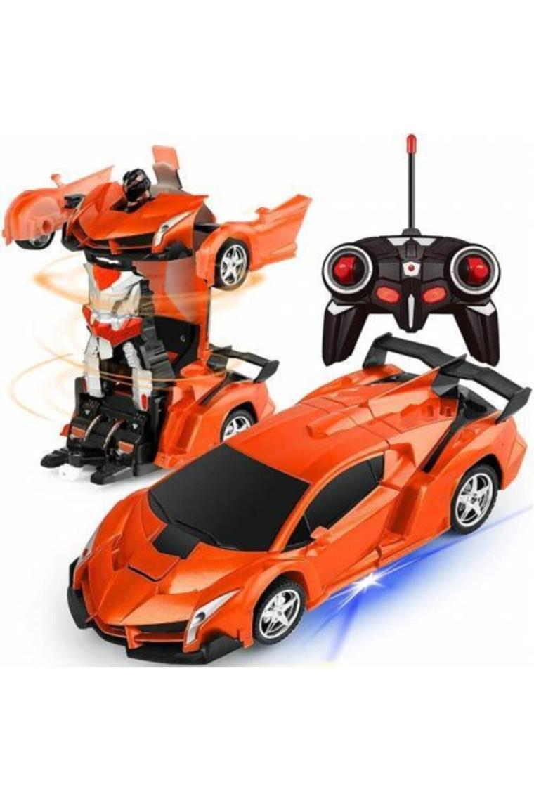 Mj Toys Oyuncak Uzaktan Kumandalı Transformers Tarzı Robota Dönüşen Oyuncak Araba Ferrari