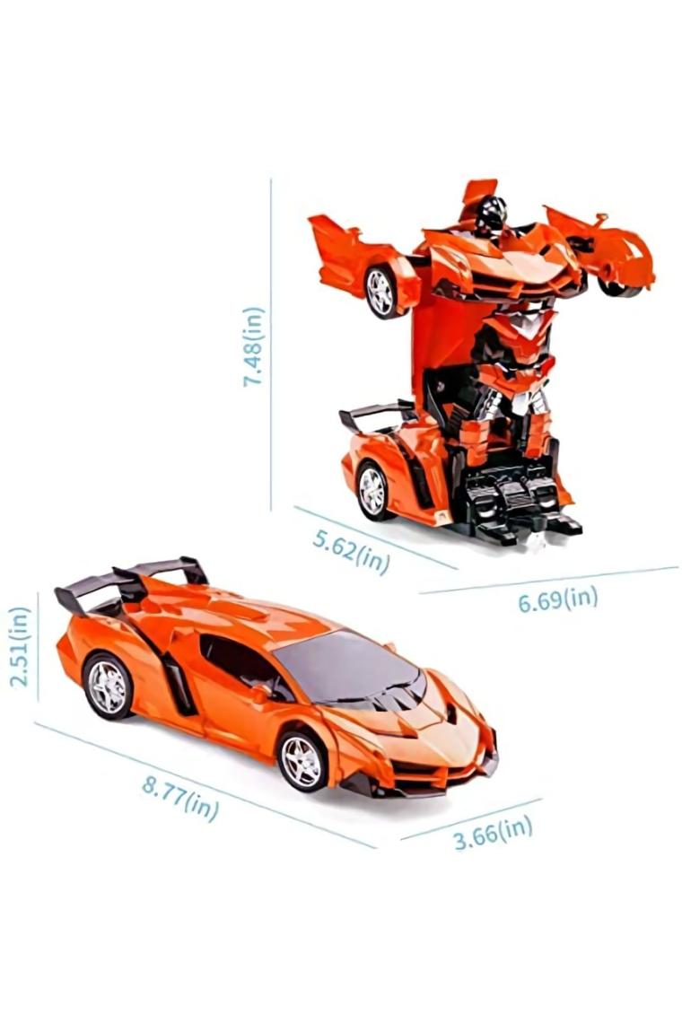 Mj Toys Oyuncak Uzaktan Kumandalı Transformers Tarzı Robota Dönüşen Oyuncak Araba Ferrari
