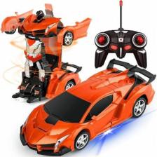 Mj Toys Oyuncak Uzaktan Kumandalı Transformers Tarzı Robota Dönüşen Oyuncak Araba Ferrari