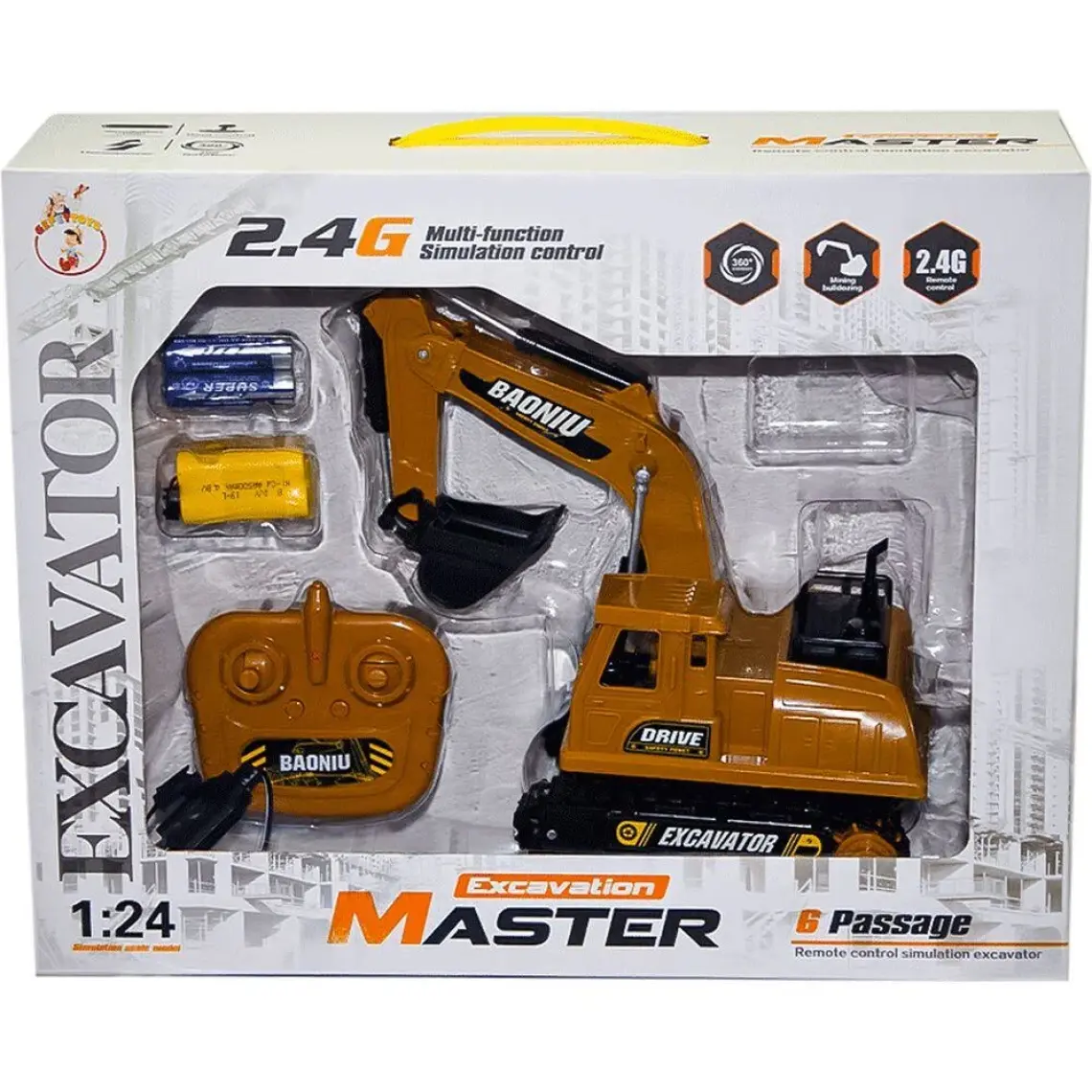 Gepettoys Uzaktan Kumandalı Şarjlı Profesyonel Kepçe Excavator Dozer