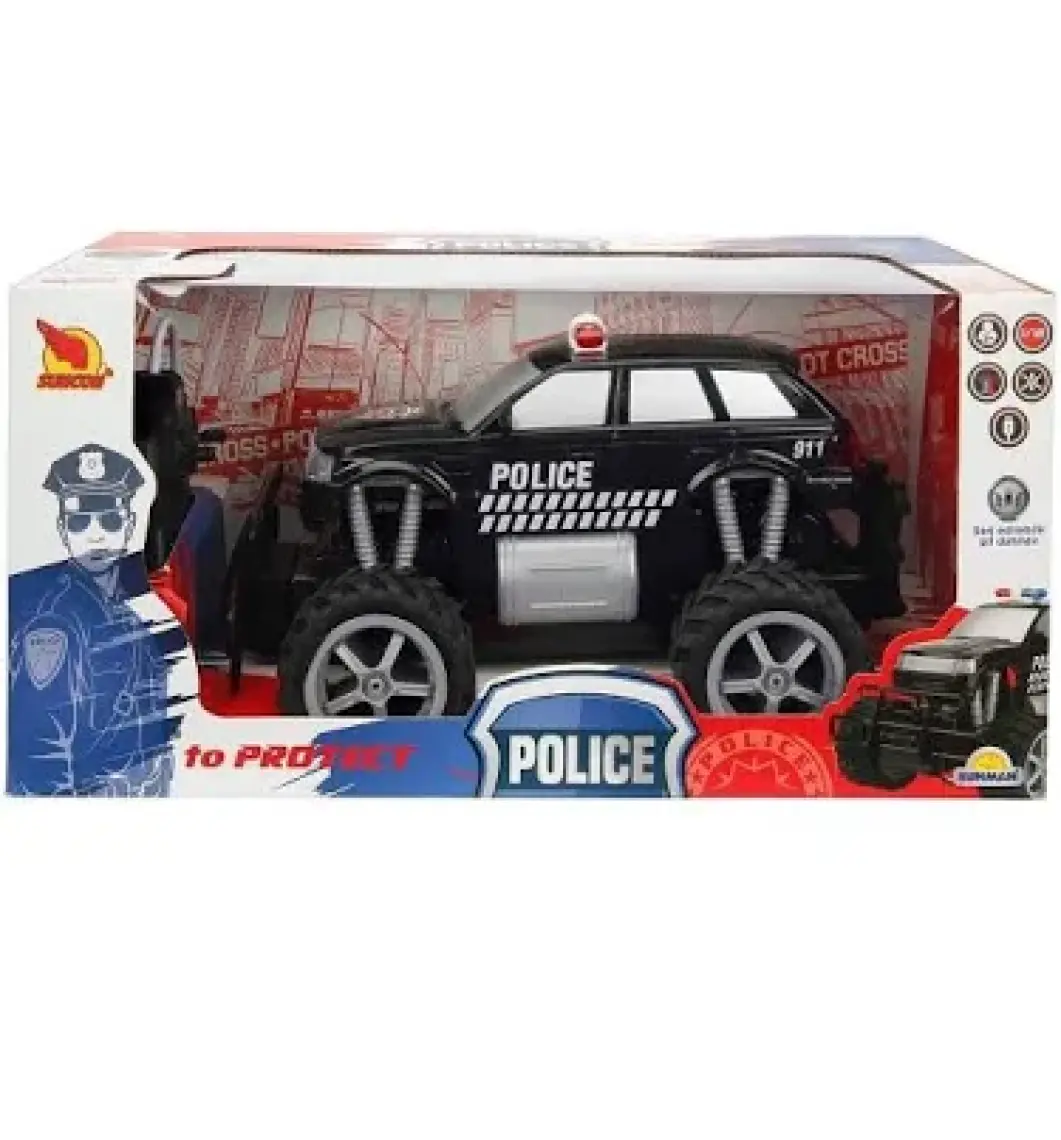 Suncon 1:18 Uzaktan Kumandalı Jumbo Wheels USB Şarjlı Işıklı Polis Arabası - Jeep