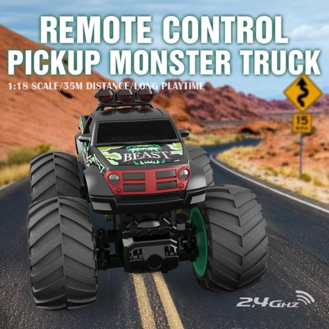 Gepettoys 1:18 Rc Uzaktan Kumandalı Araba Off Road Araba Bigfoot Monster Car Yeşil