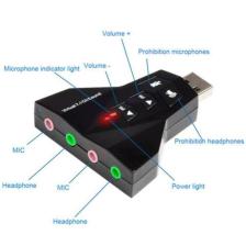 2100 7.1 Usb Ses Kartı 7 Kanal Destekli Kablolu Çift Audıo Çevirici Dönüştürücü Haricı Mikrofonlu