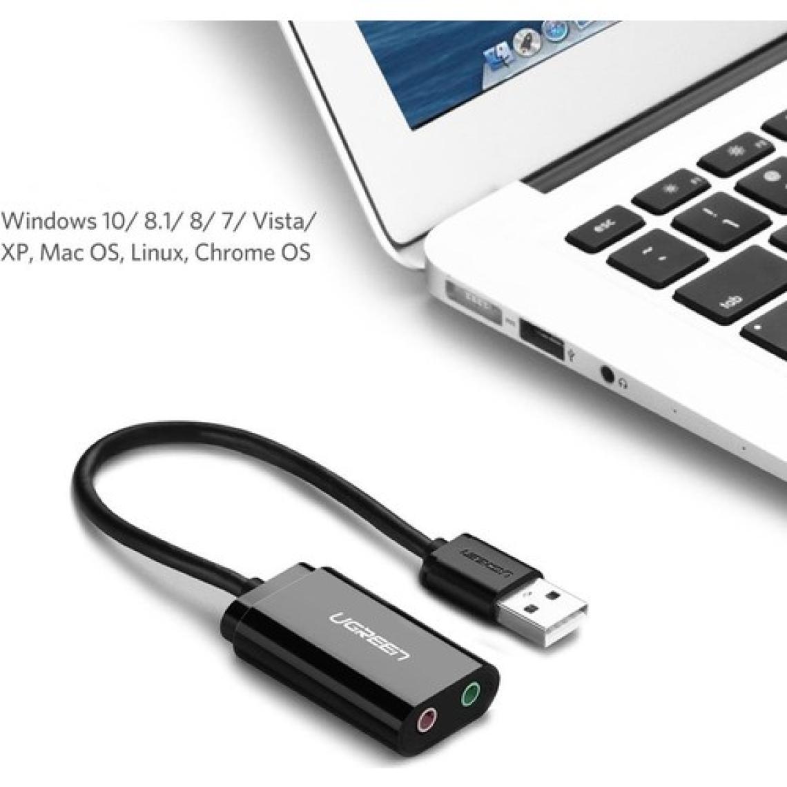 Ugreen Harici 3.5mm USB Ses Kartı Beyaz