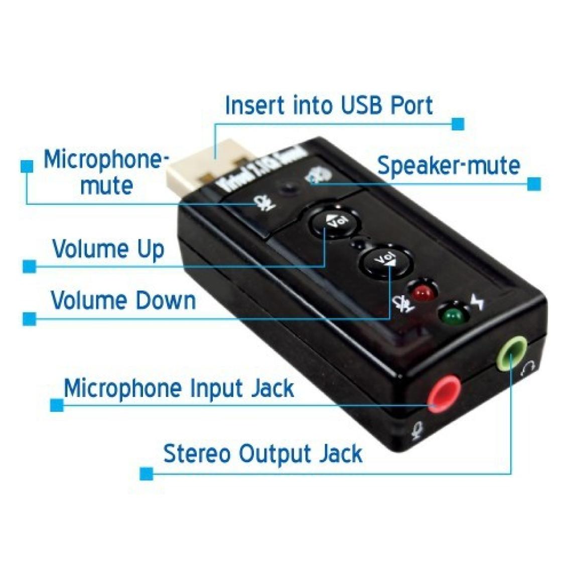 Qpars 7.1K Usb Ses Kartı 7+1 Ses Kontrollü