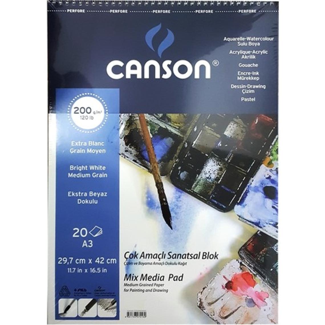 Canson Çok Amaçlı Sanatsal Blok 200Gr. 20 Yaprak, A3