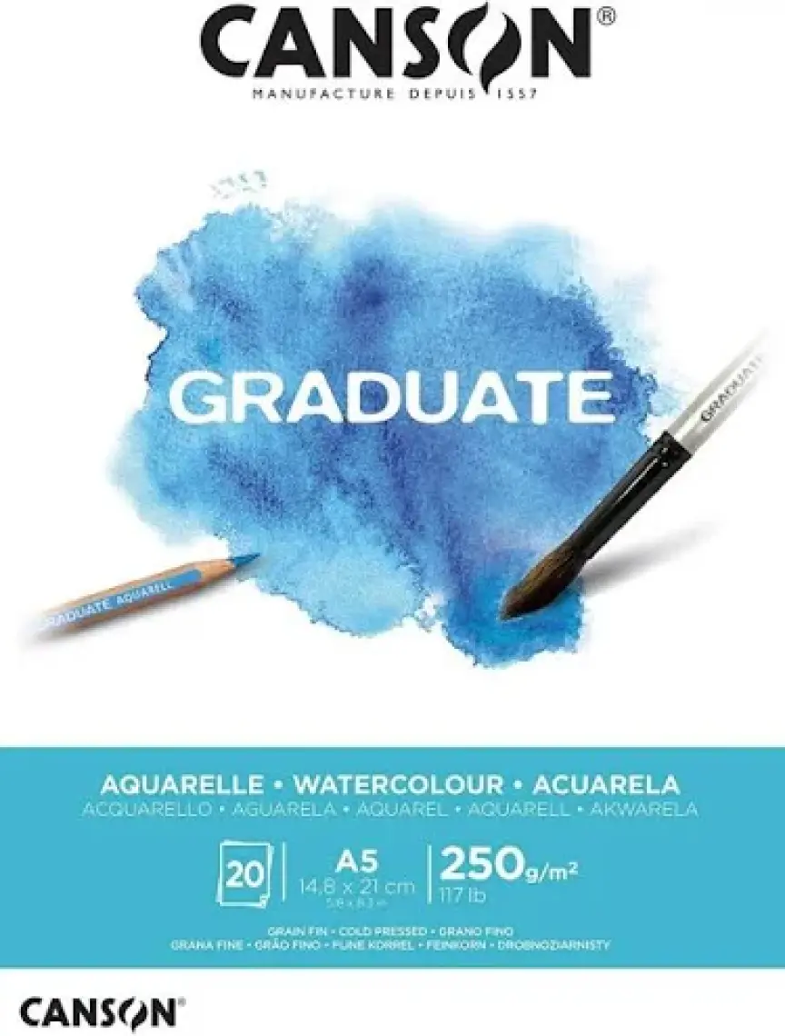 Canson Gradute Suluboya Defteri 250GR A5 20 Yaprak