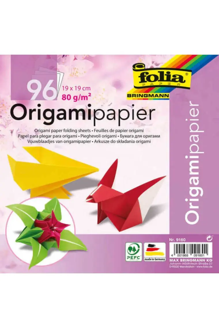 Folia Origami Kağıdı 12 Renk 96 Adet Kağıt