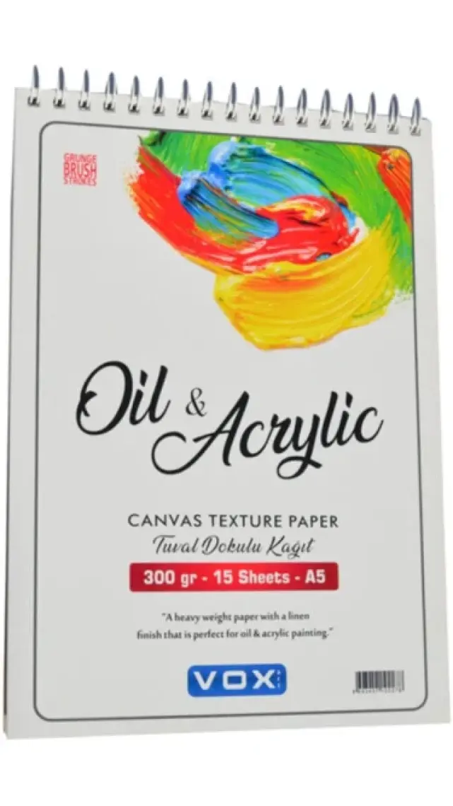 Vox Vo x Tuval Dokulu Defter A5 300 gr 15 Yaprak