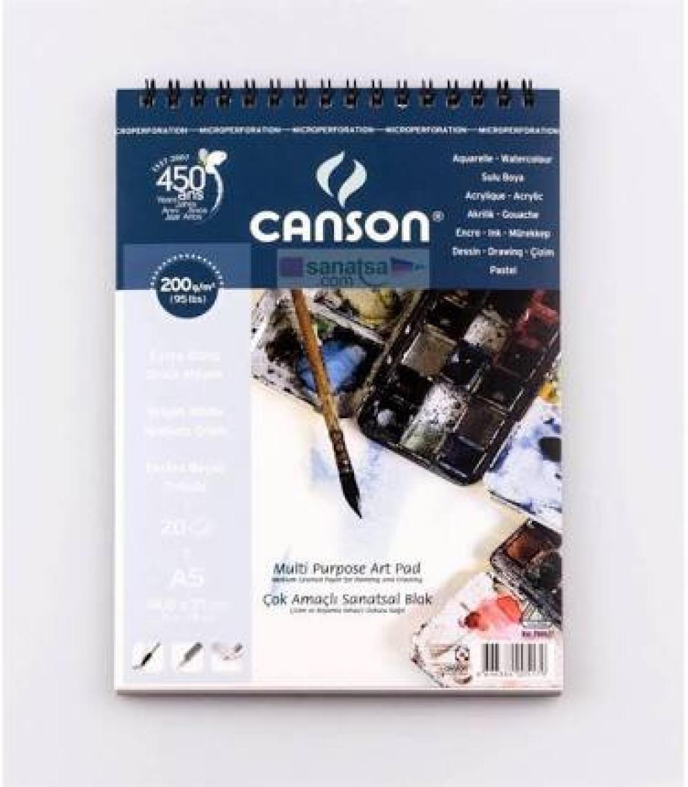 Canson Çok Amaçlı Sanatsal Blok 200Gr. 20 Yaprak, A5
