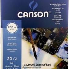 Canson Çok Amaçlı Sanatsal Blok 200Gr. 20 Yaprak, A5