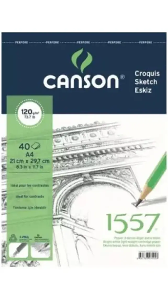 Canson 1557 Eskiz Defteri 120Gr. 40 Yaprak. A3