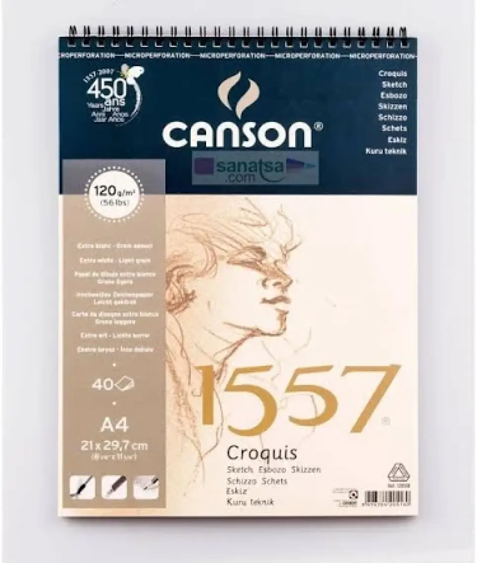 Canson 1557 Eskiz Defteri 120Gr. 40 Yaprak. A3