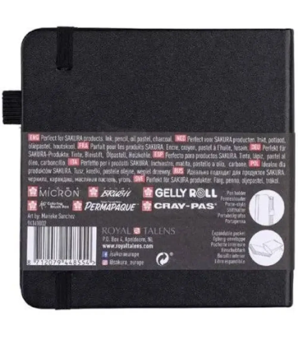 Sakura Eskiz Defteri 140 gr Siyah Kağıt 12 x 12 cm