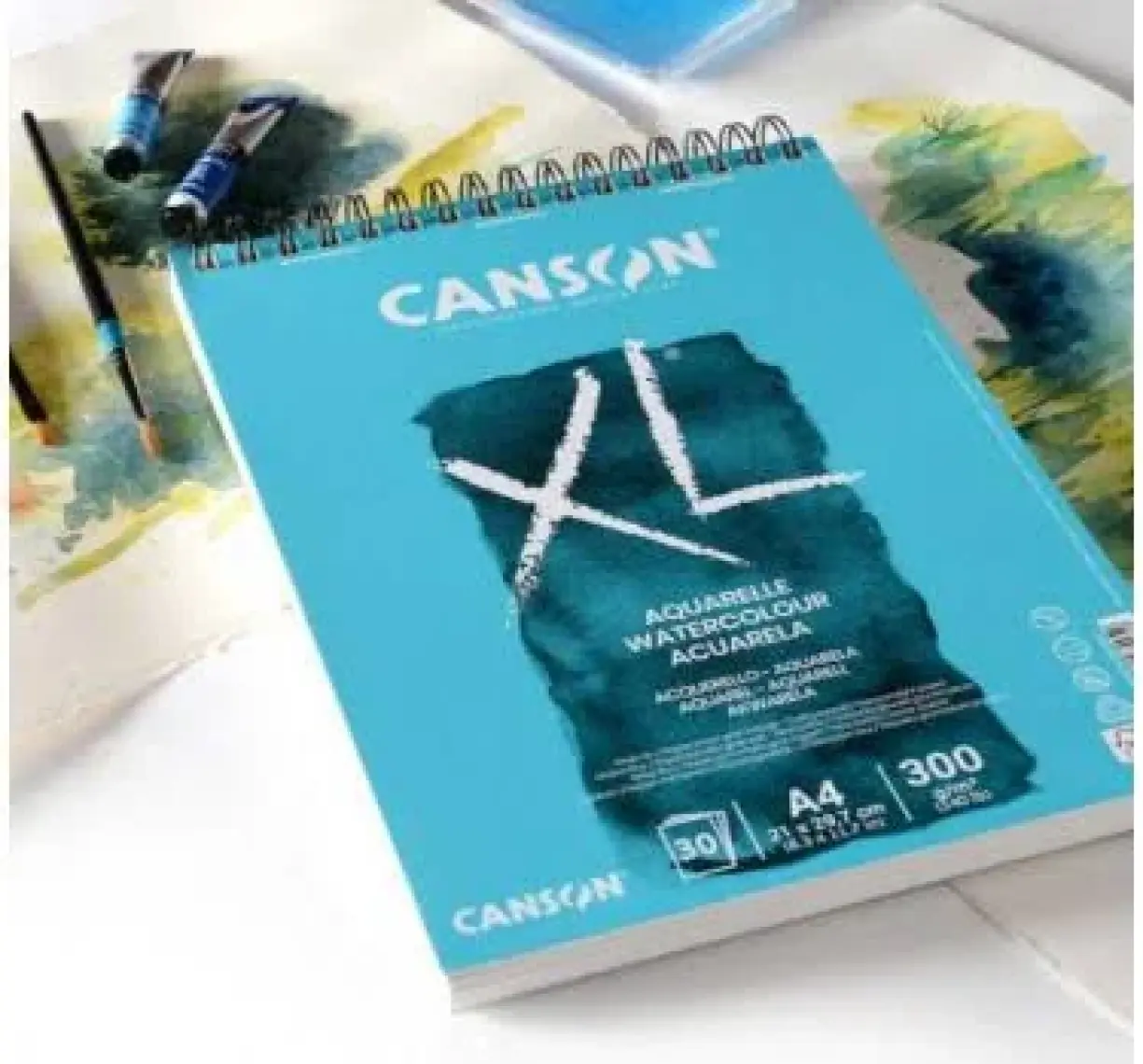 Canson XL Aquarelle Sulu Boya Bloğu Üstten Spiralli A4 300gr 30 Yaprak