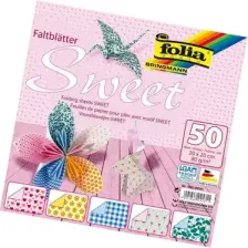 Folia Origami Kağıdı 5 Desen 50 Adet Kağıt Sweet 20 X 20 cm
