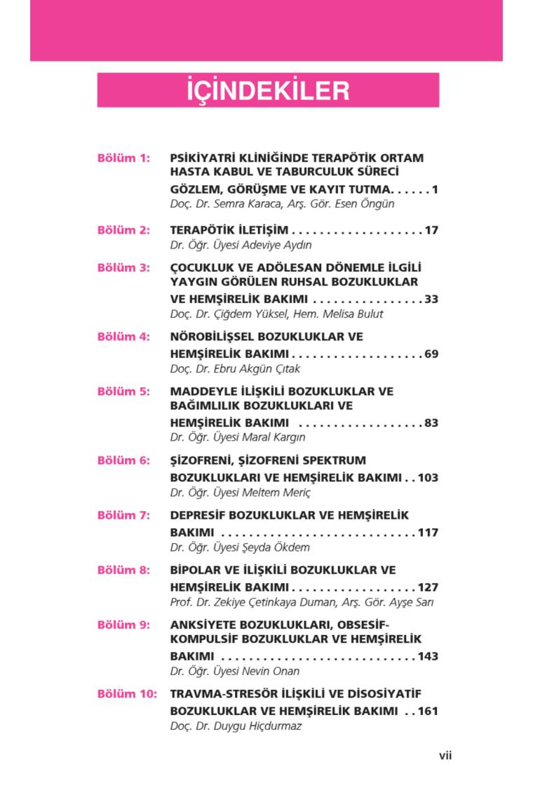 Psikiyatri Hemşireliği Akıl Notları