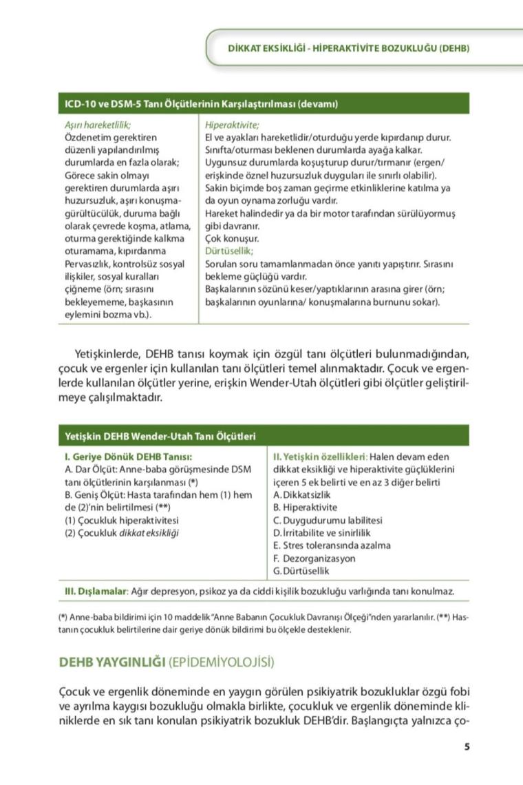 Çocuk - Ergen Ve Erişkinlerde Dikkat Eksikliği - Hiperaktivite Bozukluğu (dehb)