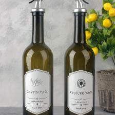 Retro 2'li Amber Cam Yağlık 750 ml Zeytinyağ Ayçiçek Yağı Şişesi Yağdanlık Amber Yağlık