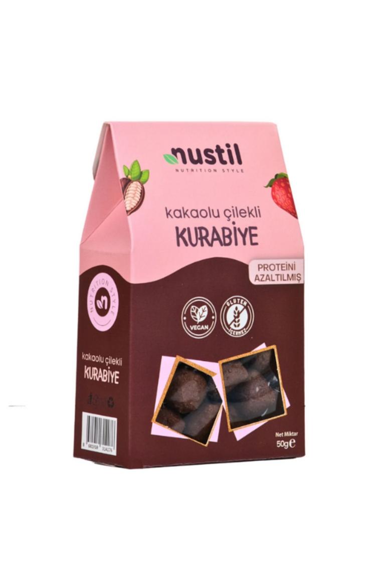 Düşük Proteinli Glutensiz Kakaolu Çilekli Kurabiye 50 G