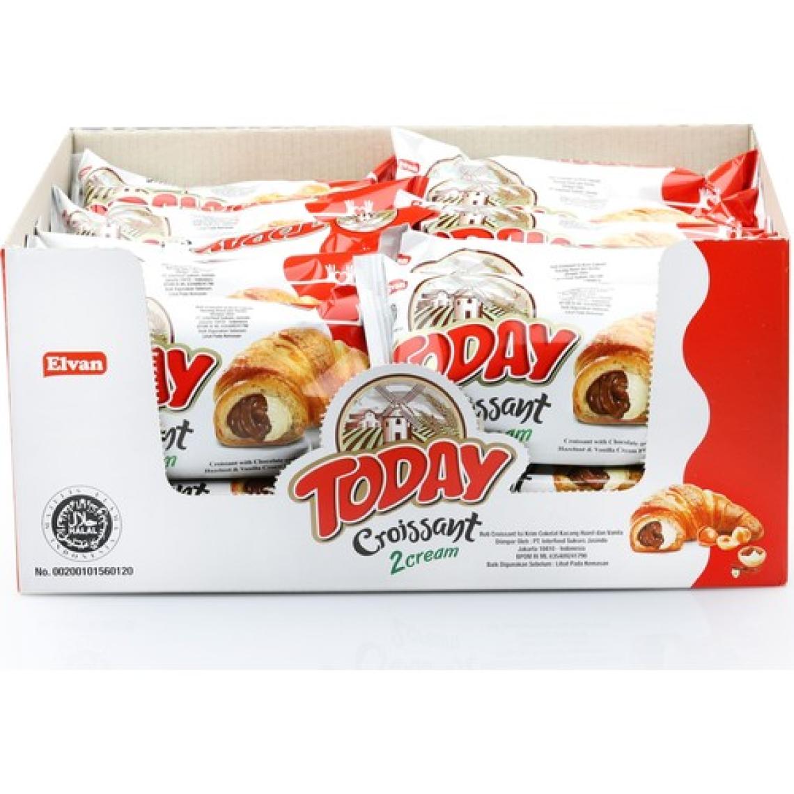 Elvan Today Kruvasan Çikolatalı Vanilyalı 40 gr x 20 Adet (1 Kutu)