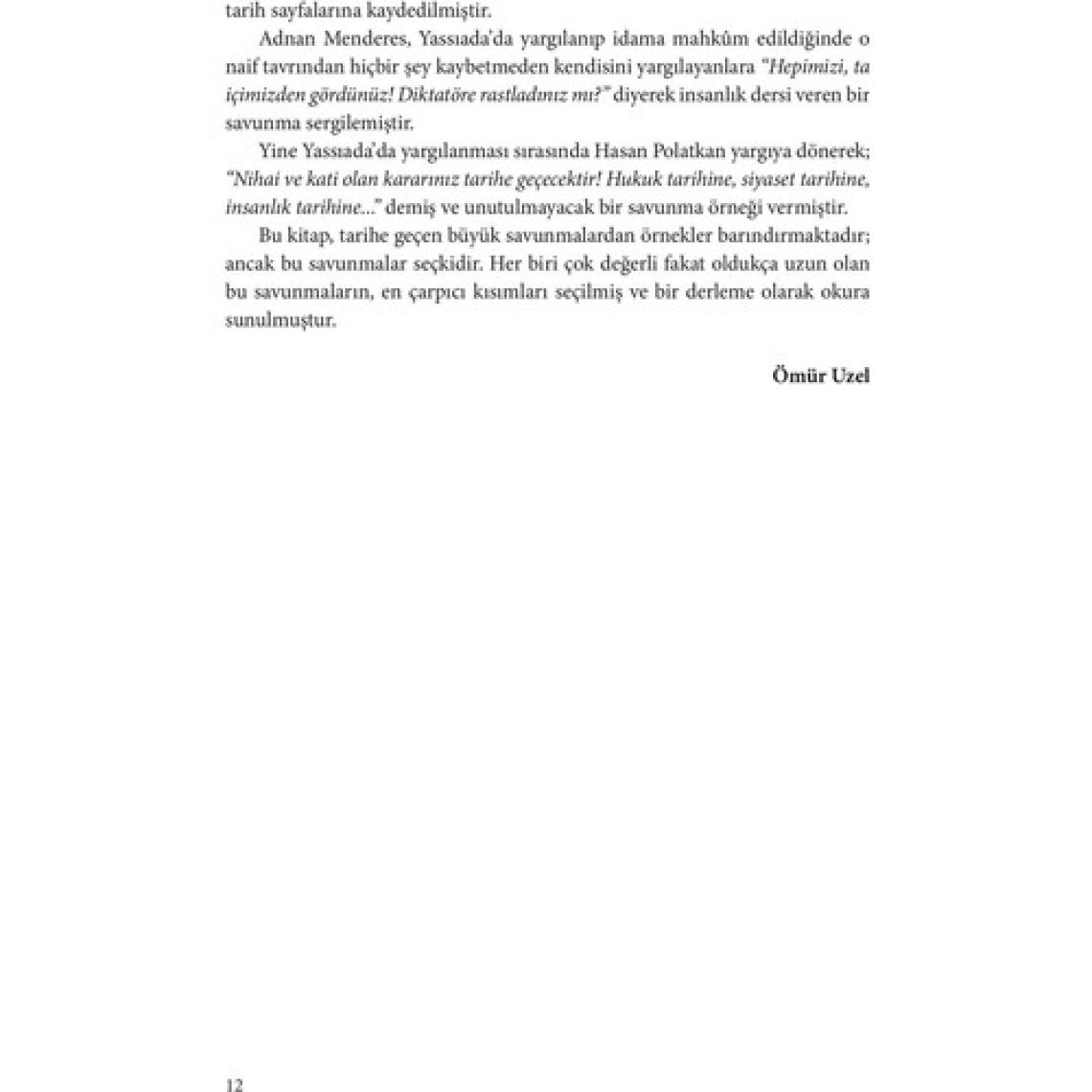 Tarihe Geçen Savunmalar  - Ömür Uzel
